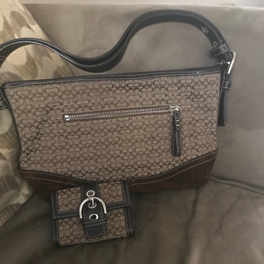 Brown Coach Bag& Wallet